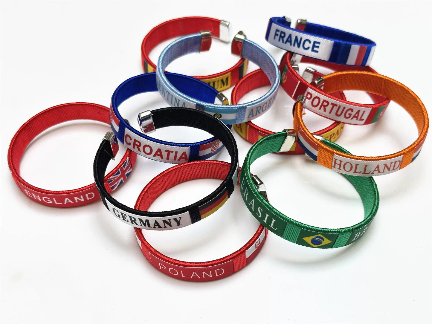 Soccer Match: Germany, Brazil, Argentina, England, and Portugal Fan Wristbands
