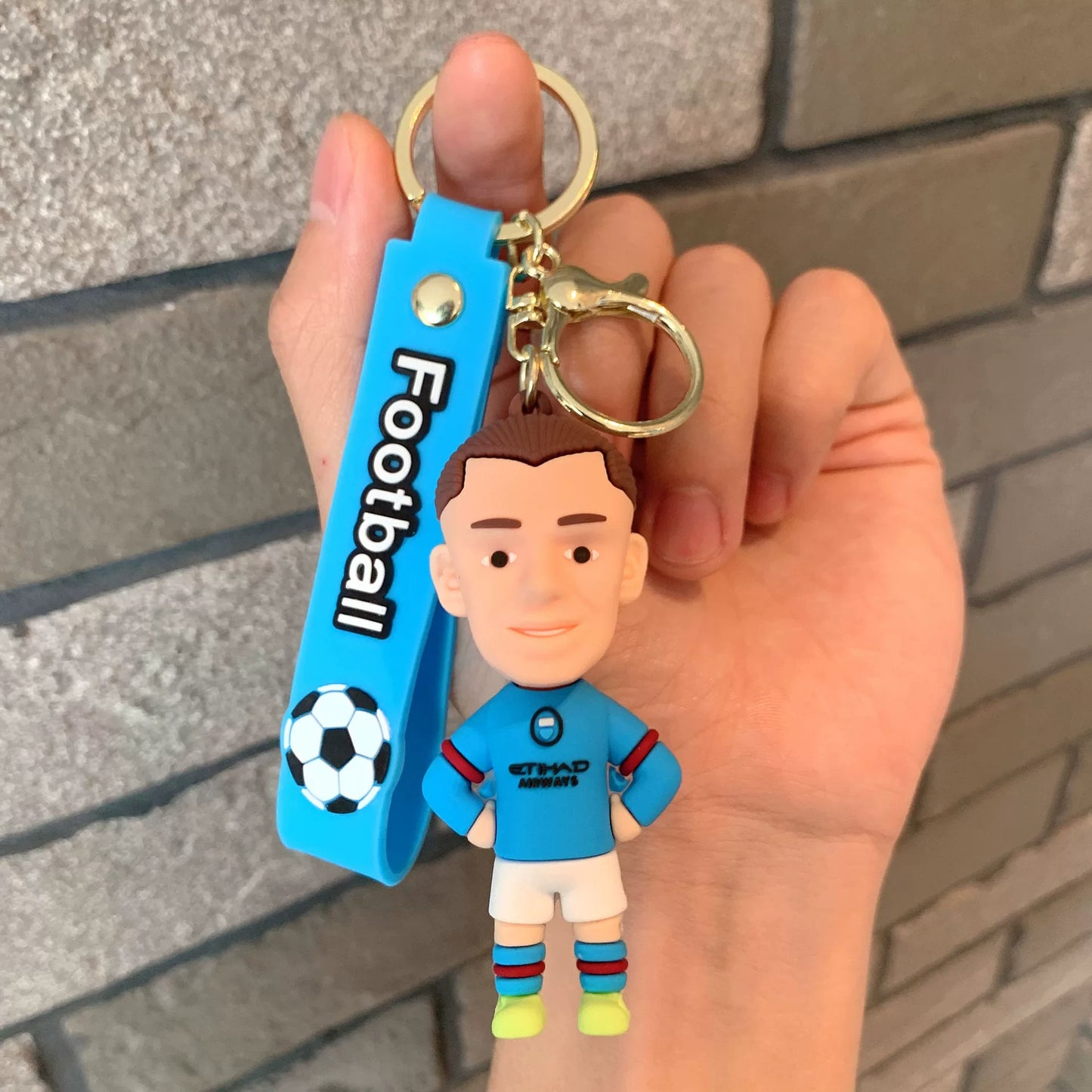 Soccer Stars Mbappé and Neymar Cartoon Keychain Charms, Custom Keychains, Figurines, Jersey and Backpack Ornaments