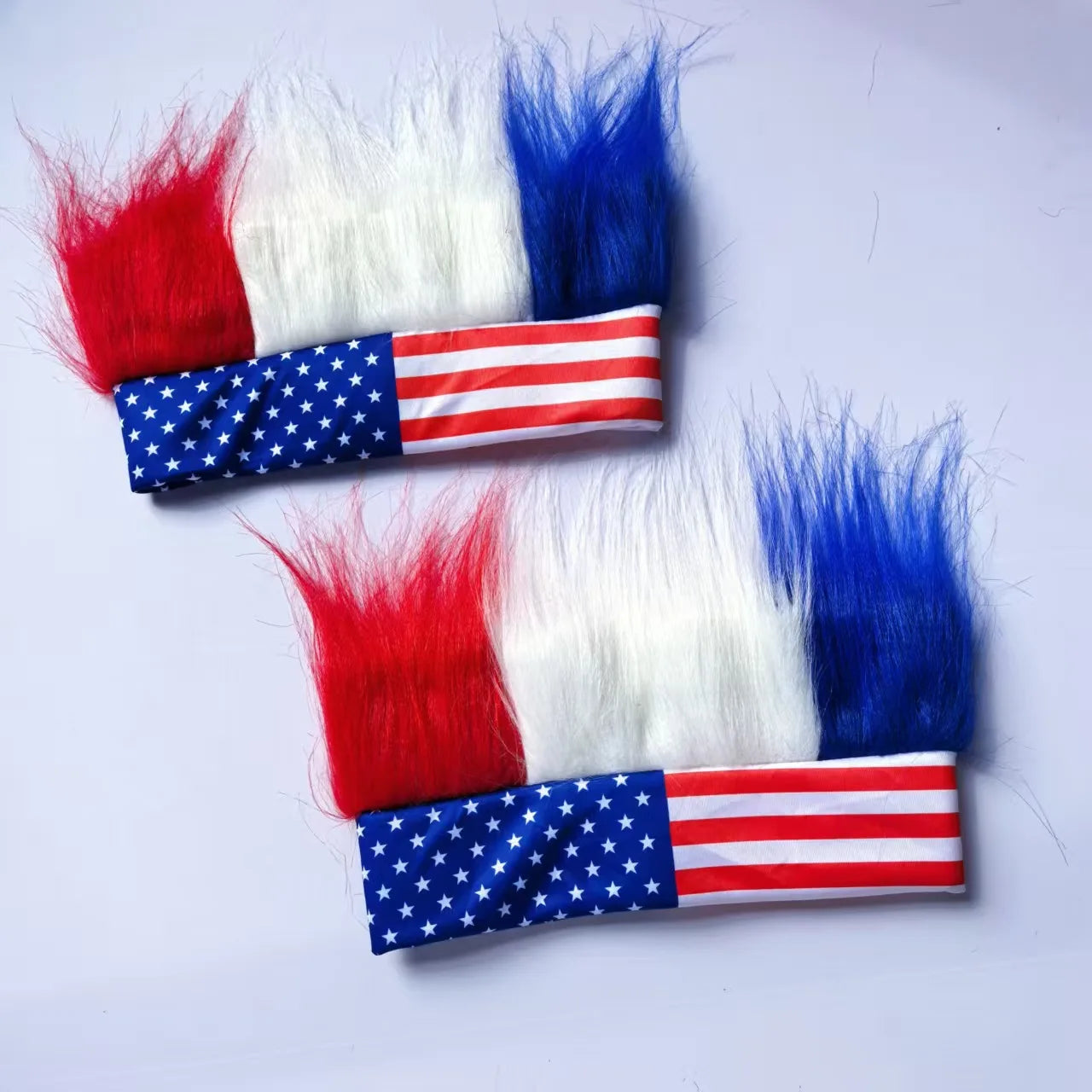 American Flag Fans Wig Independence Day Empty Top Hat National Day Games Headband Hair Accessories Headgear