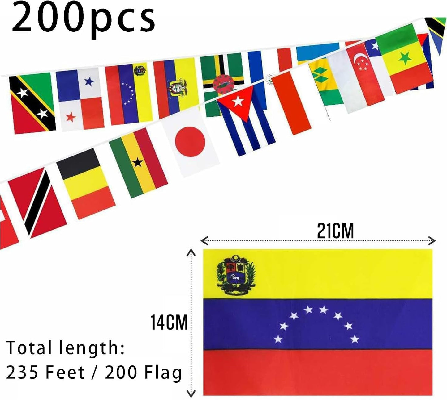 Fan merchandise - banner decoration fabric - 200 pieces - double-sided fabric (from various countries) - for decoration at football matches, family bars, gardens and parties
