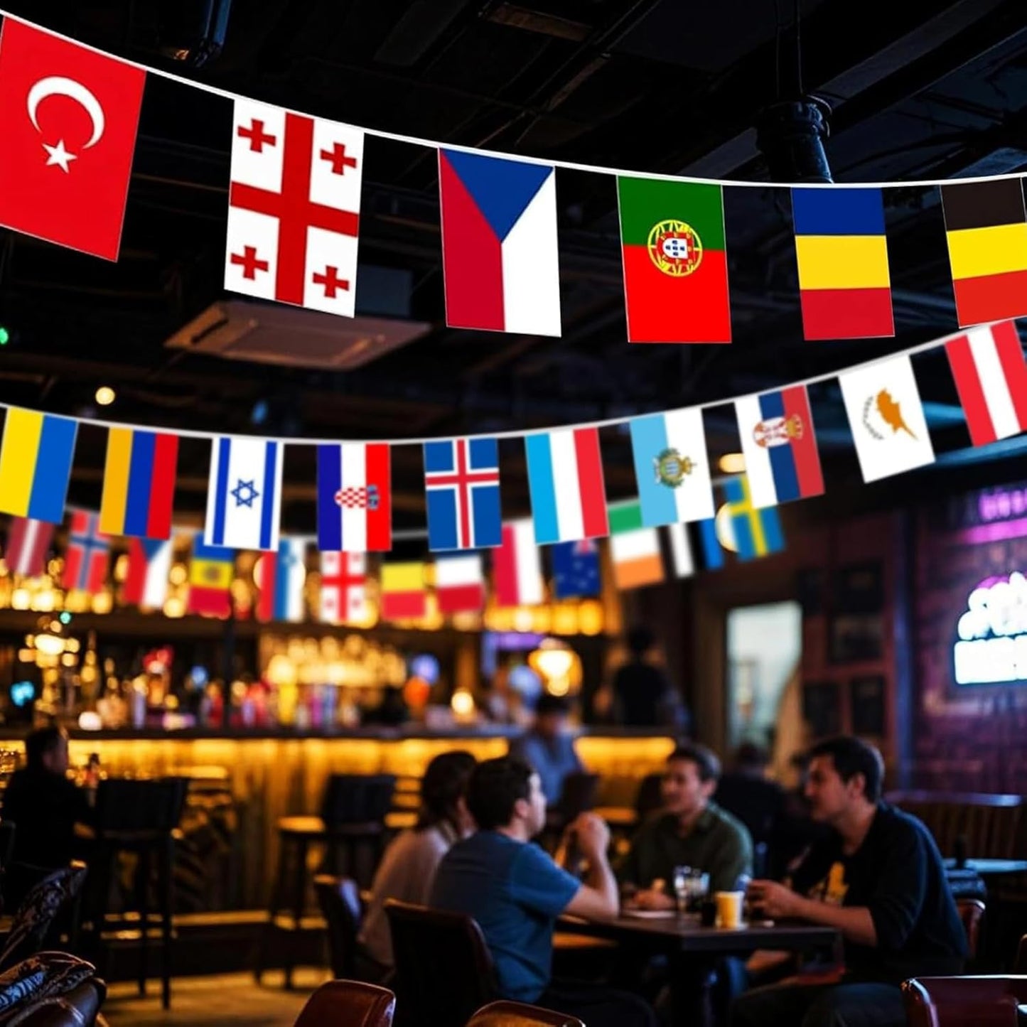 Fan merchandise - banner decoration fabric - 200 pieces - double-sided fabric (from various countries) - for decoration at football matches, family bars, gardens and parties