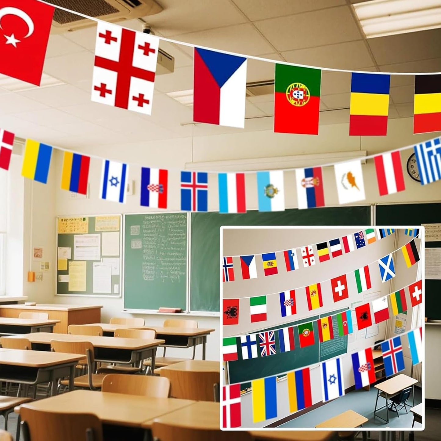 Fan merchandise - banner decoration fabric - 200 pieces - double-sided fabric (from various countries) - for decoration at football matches, family bars, gardens and parties