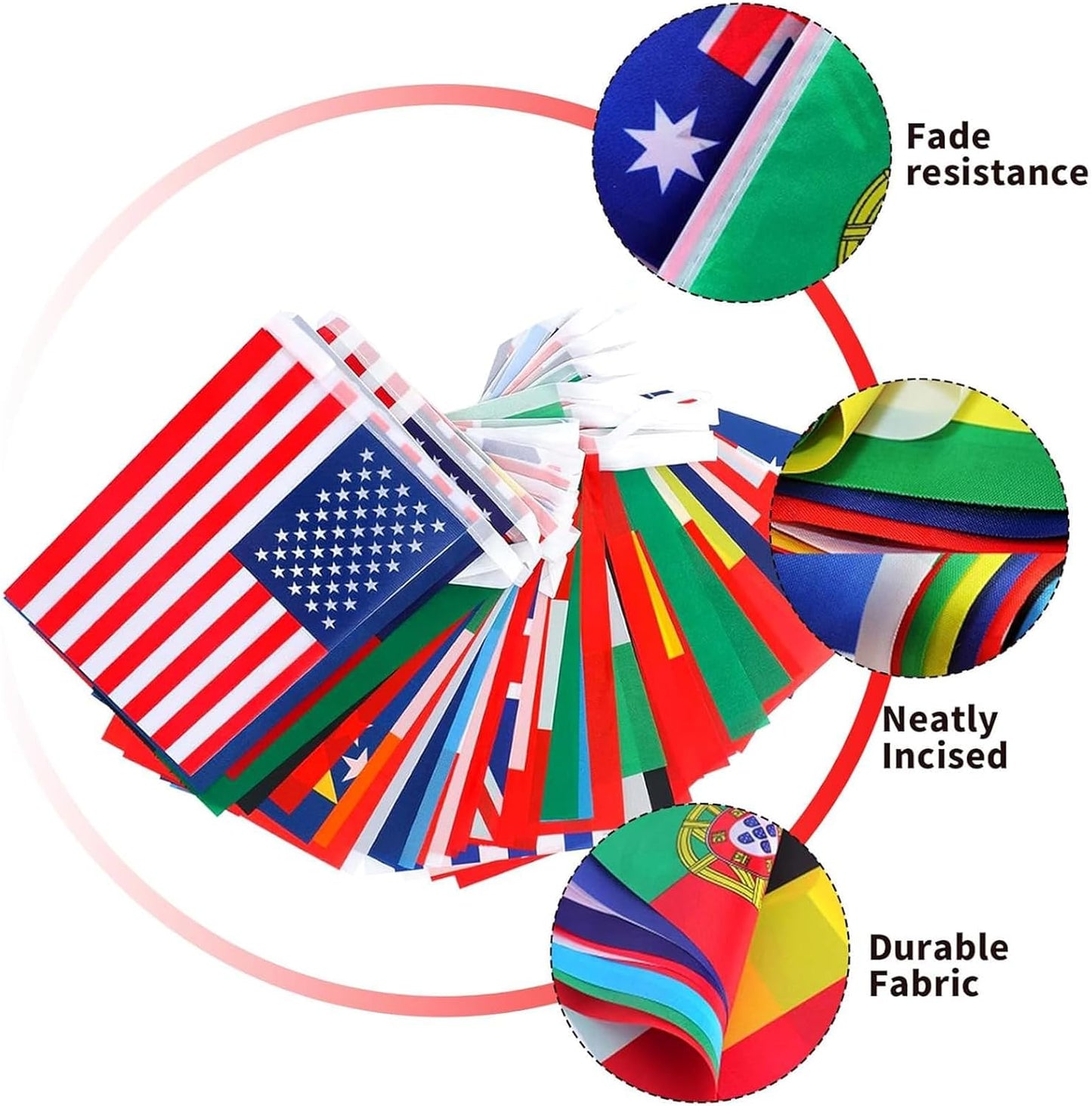Fan merchandise - banner decoration fabric - 200 pieces - double-sided fabric (from various countries) - for decoration at football matches, family bars, gardens and parties