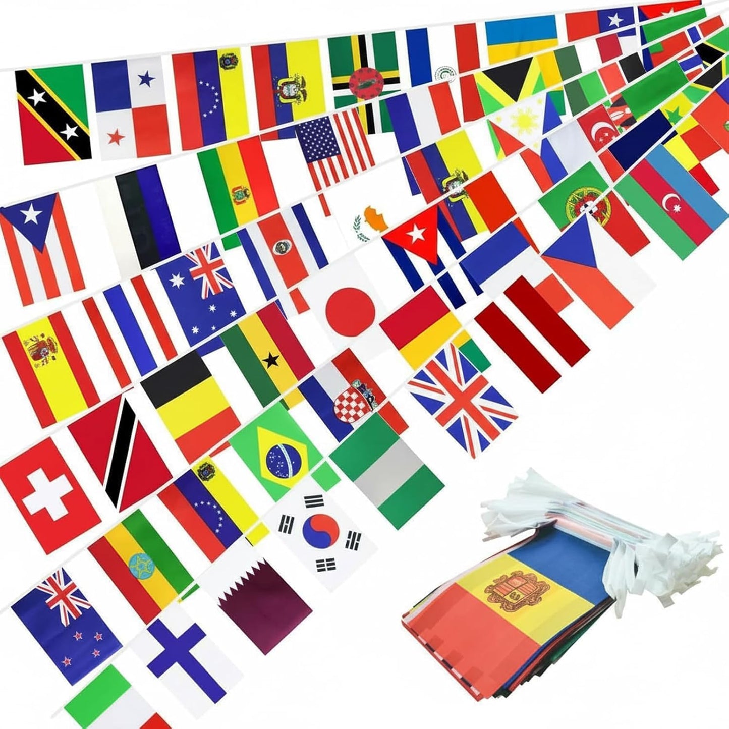 Fan merchandise - banner decoration fabric - 200 pieces - double-sided fabric (from various countries) - for decoration at football matches, family bars, gardens and parties