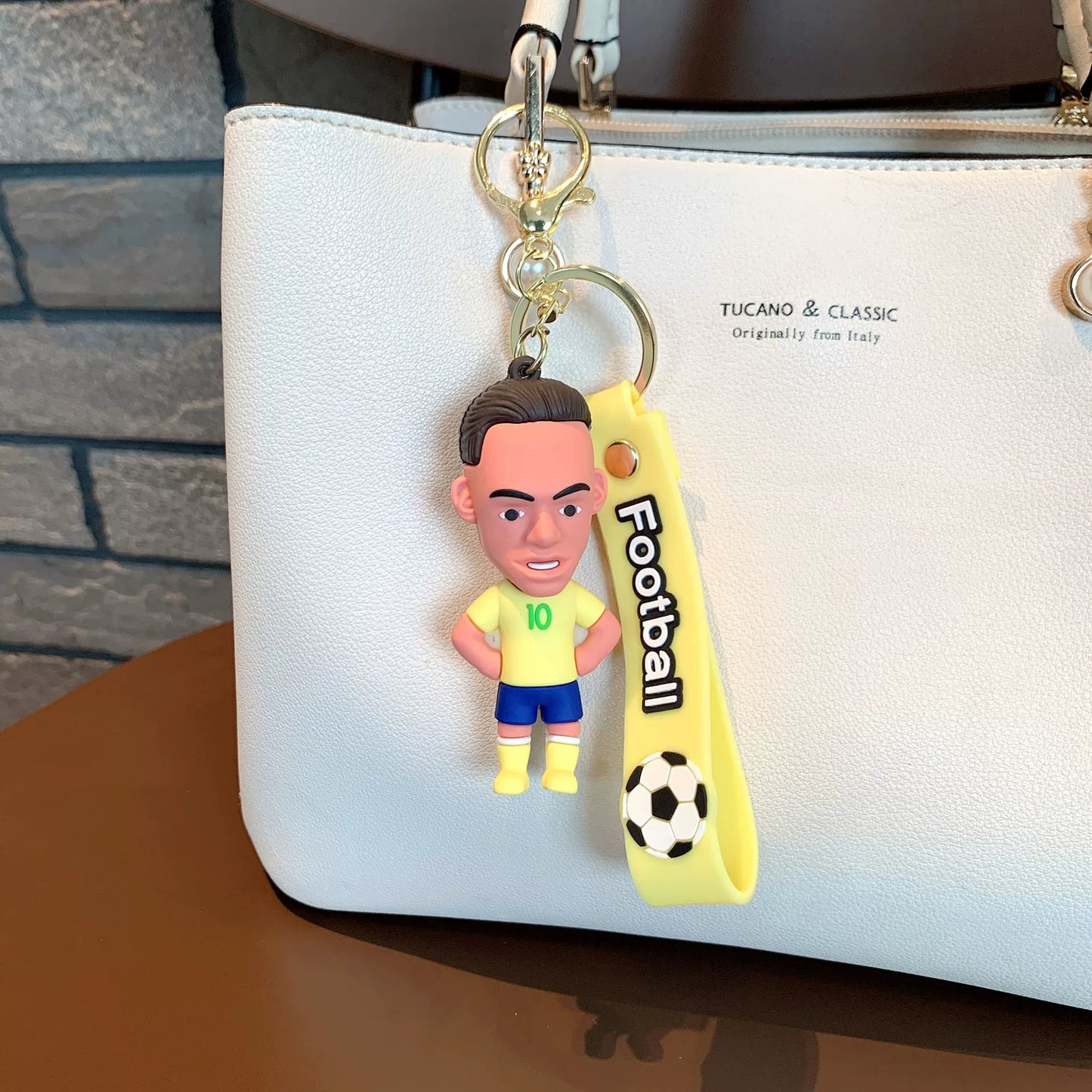 Soccer Stars Mbappé and Neymar Cartoon Keychain Charms, Custom Keychains, Figurines, Jersey and Backpack Ornaments