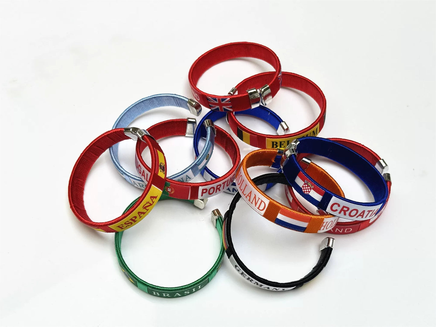 Soccer Match: Germany, Brazil, Argentina, England, and Portugal Fan Wristbands