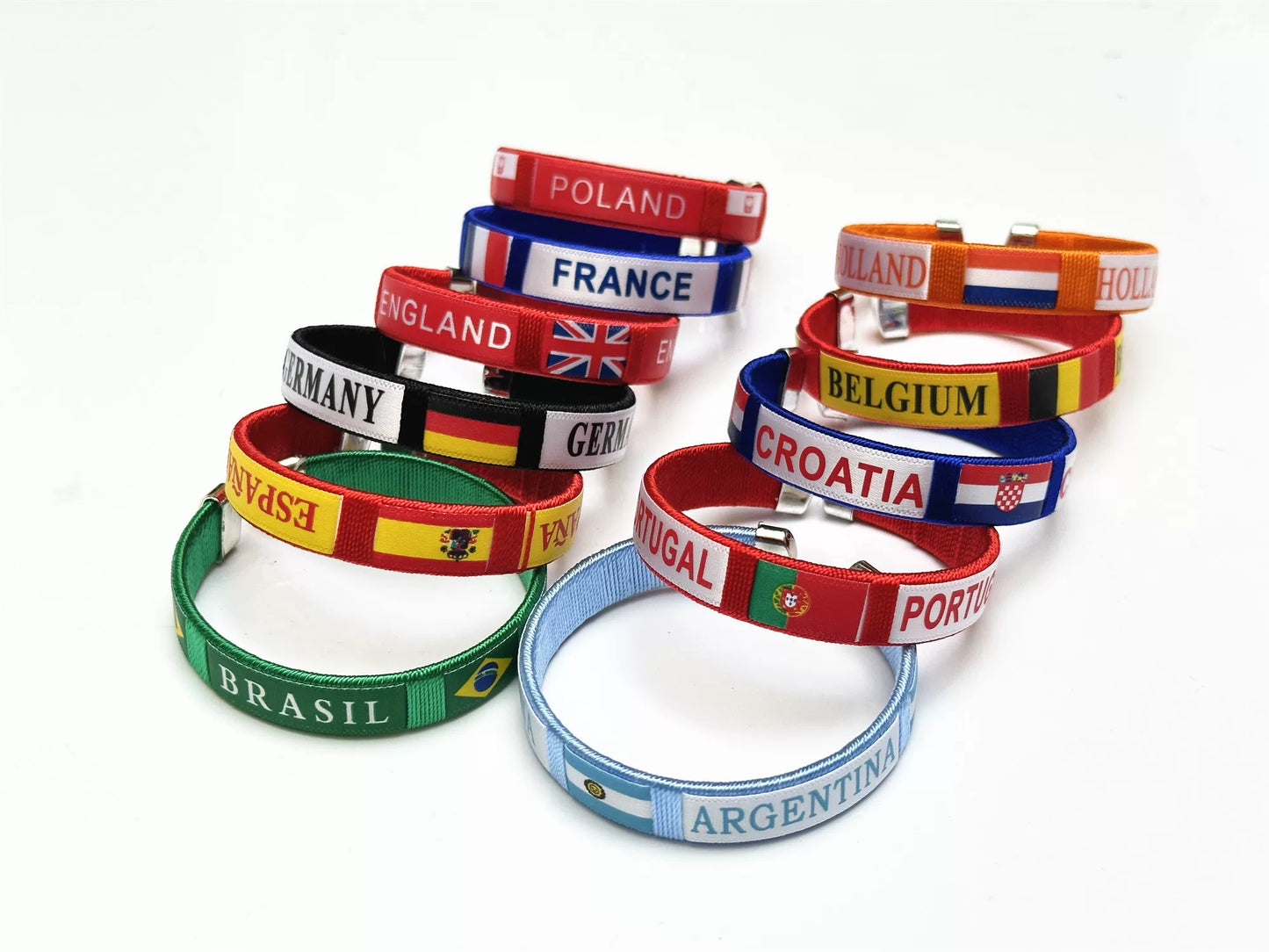 Soccer Match: Germany, Brazil, Argentina, England, and Portugal Fan Wristbands