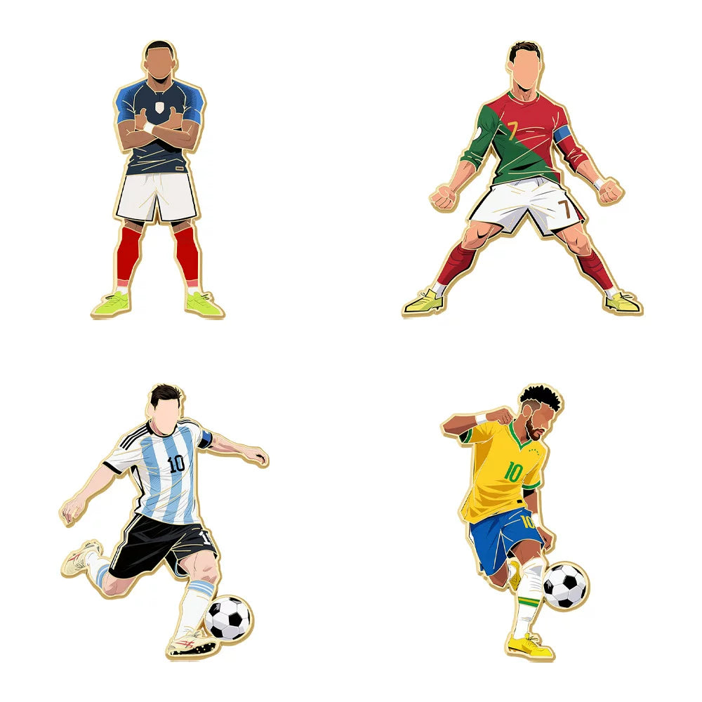 2026 Soccer Stars: Cristiano Ronaldo Pin, Lionel Messi Badge, Neymar Keychain, Kylian Mbappé World Cup Pin