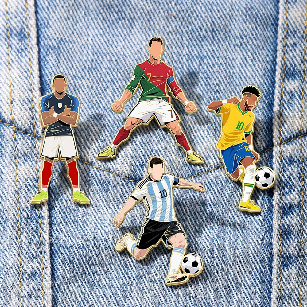 2026 Soccer Stars: Cristiano Ronaldo Pin, Lionel Messi Badge, Neymar Keychain, Kylian Mbappé World Cup Pin