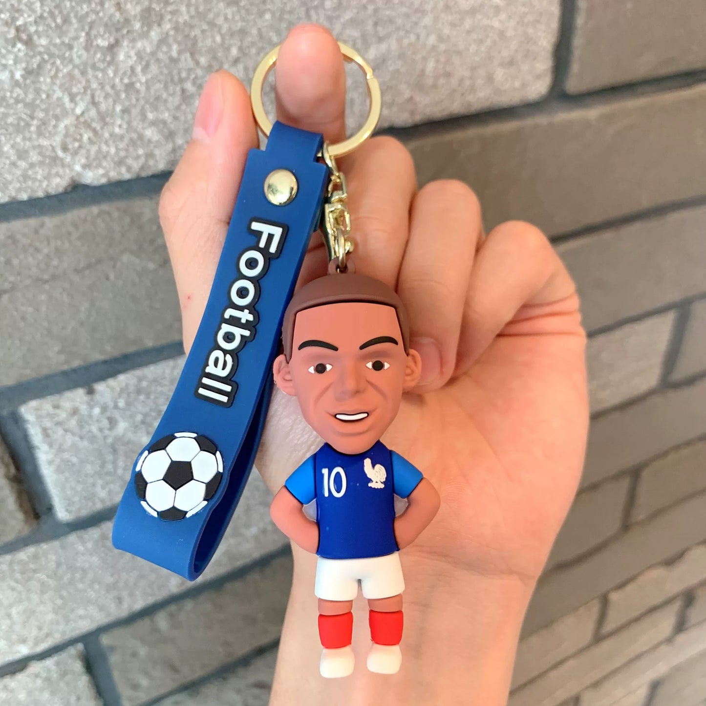 Soccer Stars Mbappé and Neymar Cartoon Keychain Charms, Custom Keychains, Figurines, Jersey and Backpack Ornaments