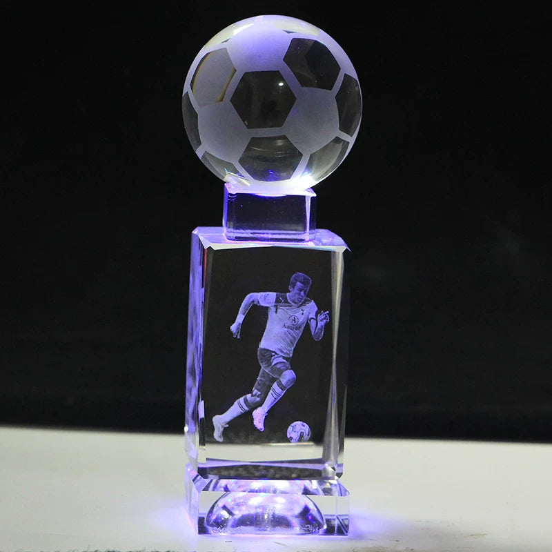 Soccer Star Crystal Chandelier: Messi, Neymar, and Cristiano Ronaldo Figurines—Gifts for Boys and Adults