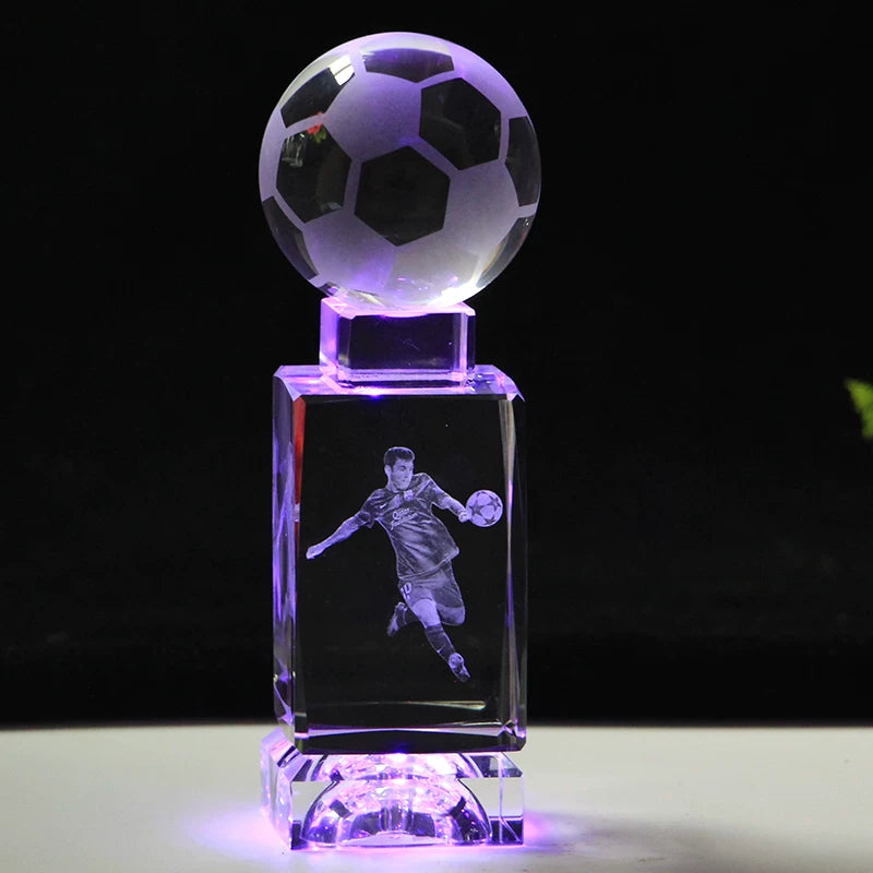 Soccer Star Crystal Chandelier: Messi, Neymar, and Cristiano Ronaldo Figurines—Gifts for Boys and Adults