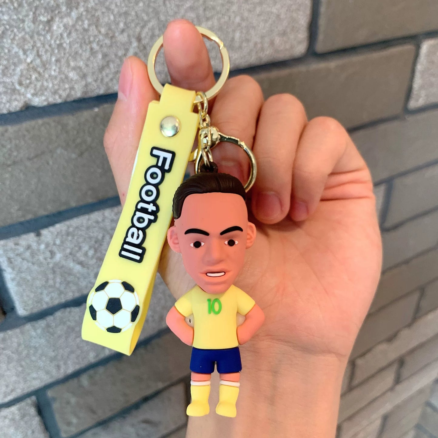Soccer Stars Mbappé and Neymar Cartoon Keychain Charms, Custom Keychains, Figurines, Jersey and Backpack Ornaments