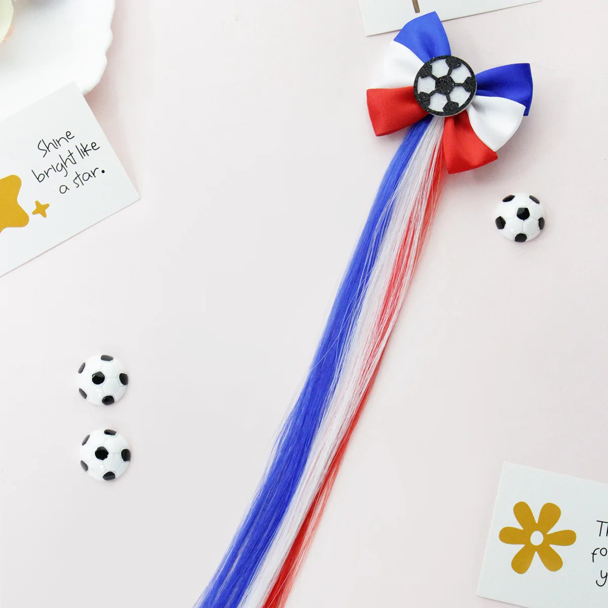 Football fans cheered for the national team players and danced wildly at the sports party, wearing hairpins and headbands.