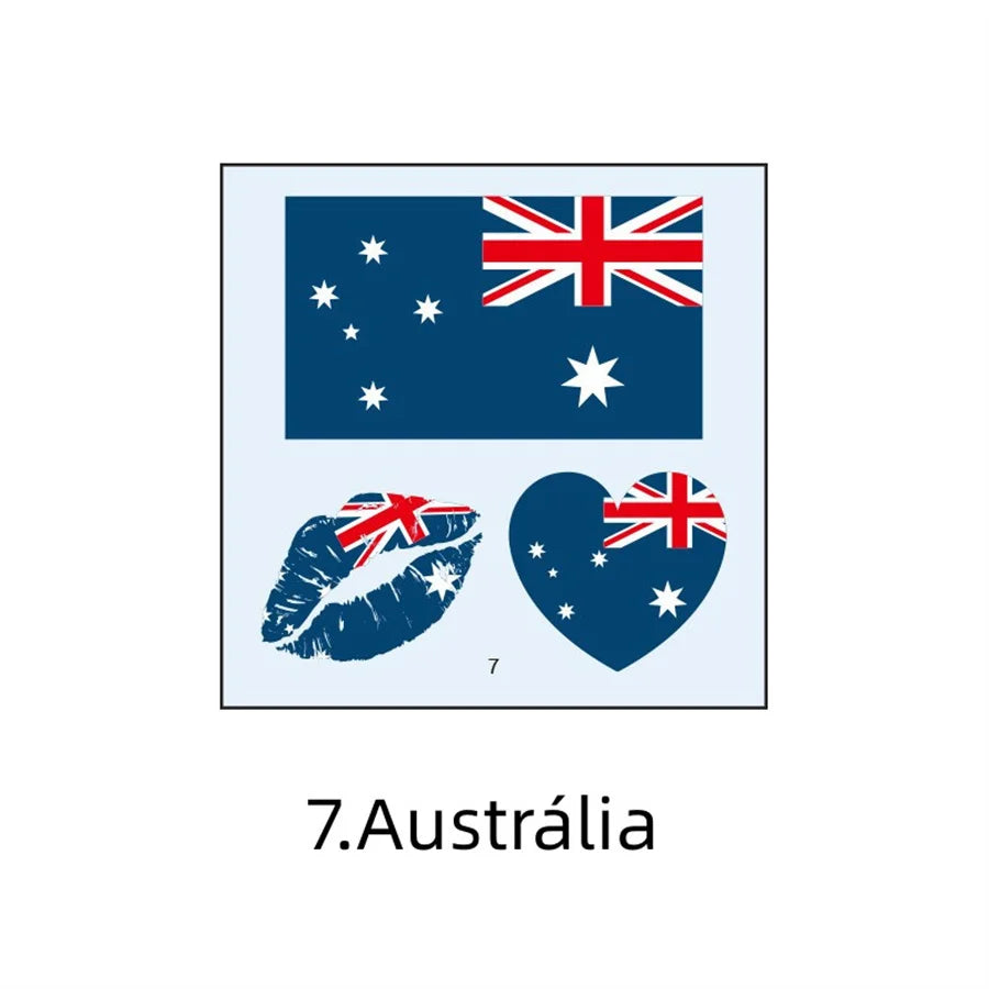 1PC Waterproof Tattoo Stickers of Football National Flag Series for Sports Matches, Shine Out in the People