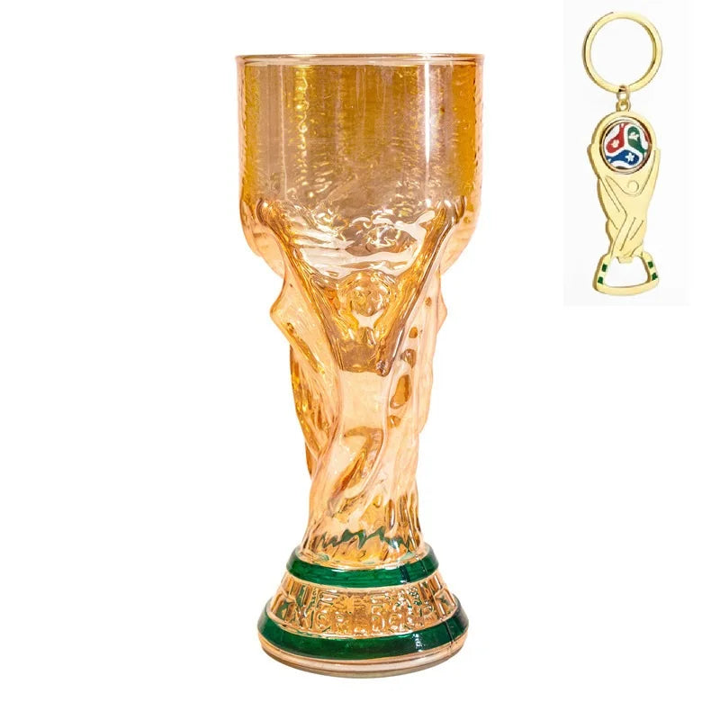 Soccer Beer Glass , 16oz Trophy Shaped Drinking Cup for Viewing Parties, Novelty Gifts for Soccer Fans Father