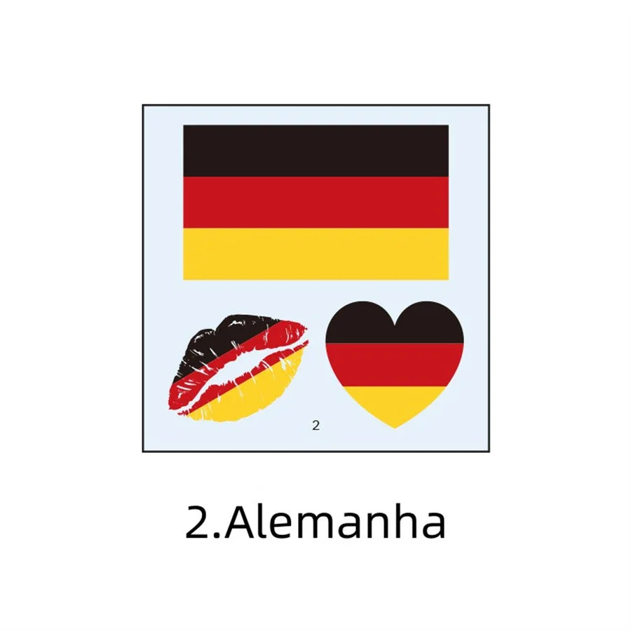 1PC Waterproof Tattoo Stickers of Football National Flag Series for Sports Matches, Shine Out in the People