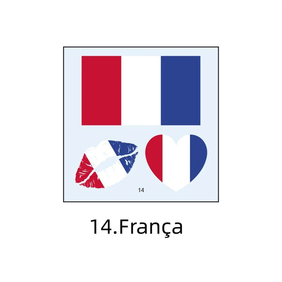 1PC Waterproof Tattoo Stickers of Football National Flag Series for Sports Matches, Shine Out in the People