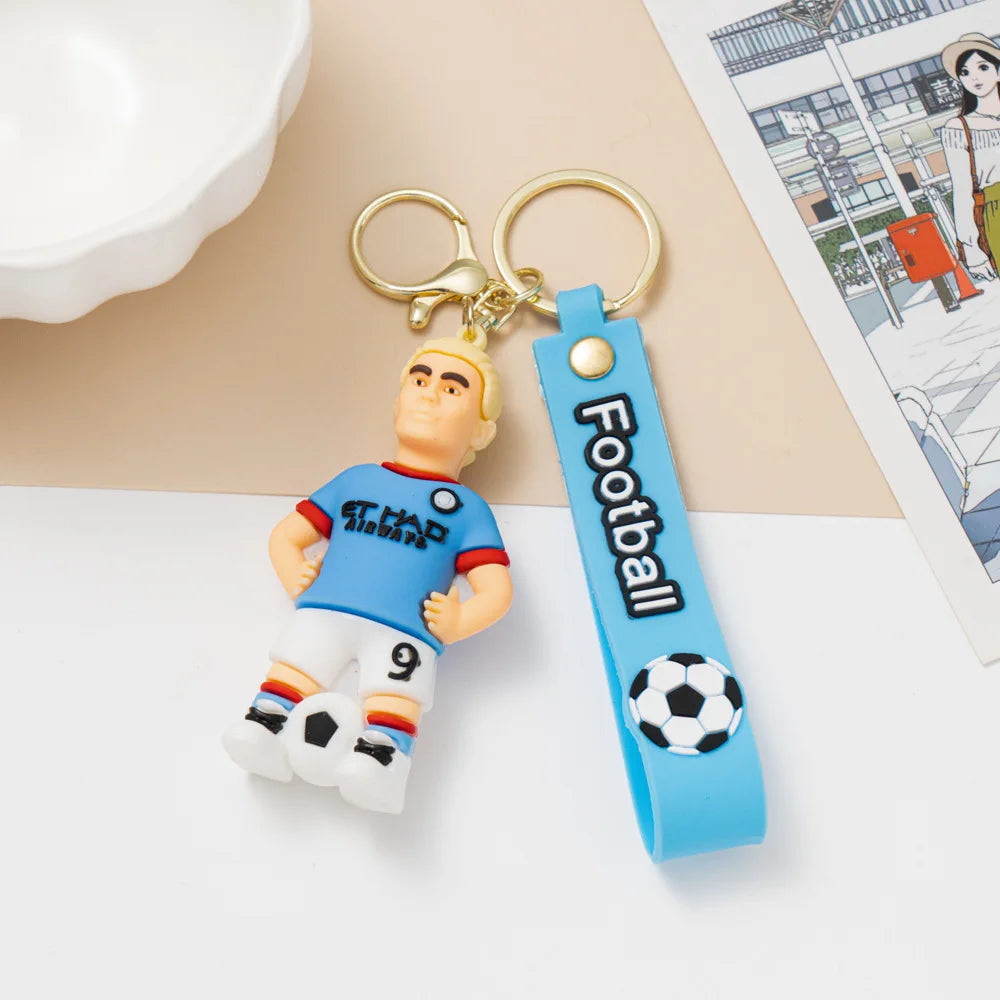 1pc 2026 Football Player Figure Keychain Soccer Cartoon Doll Car Key Ring Backbag Pendant Souvenir Gifts for Fans Friends