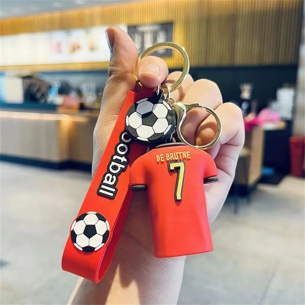 Creative Simulation Football Jersey Keychain Creative Gift Action Figure Car Keychain  Sports Peripherals