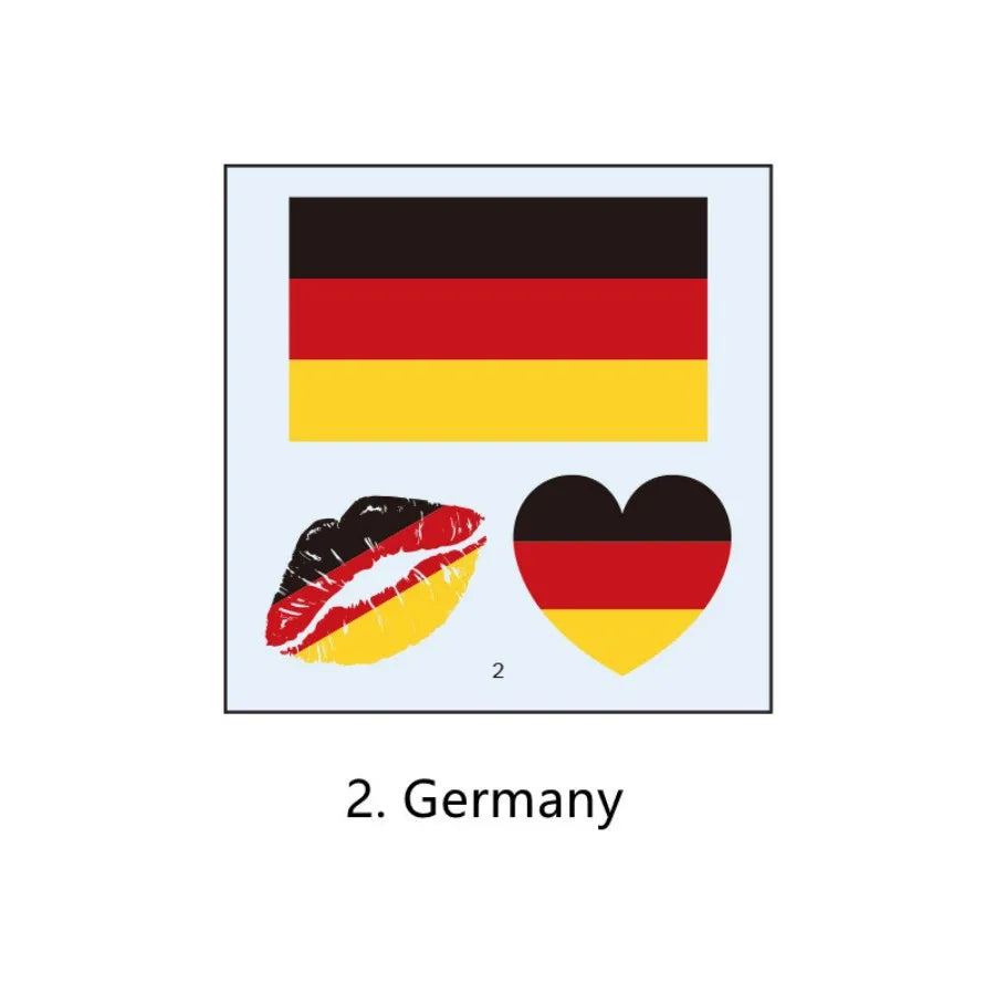 1PC Waterproof Tattoo Stickers of Football National Flag Series for Sports Matches, Shine Out in the People