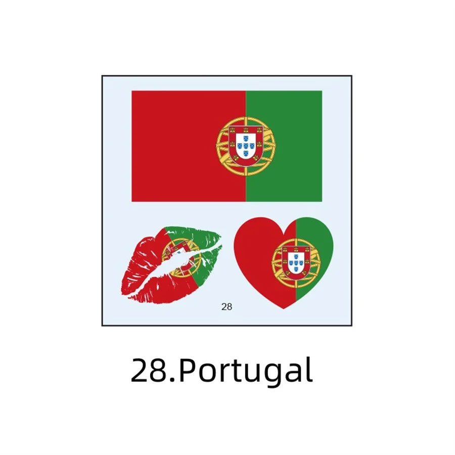 1PC Waterproof Tattoo Stickers of Football National Flag Series for Sports Matches, Shine Out in the People
