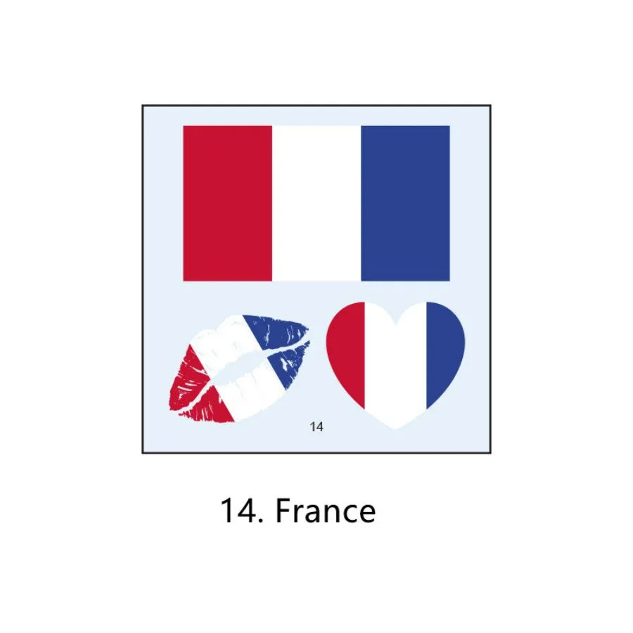 1PC Waterproof Tattoo Stickers of Football National Flag Series for Sports Matches, Shine Out in the People