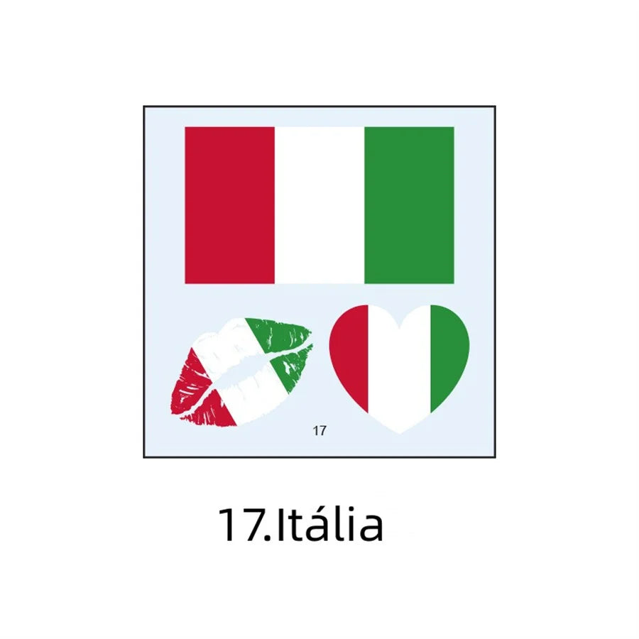1PC Waterproof Tattoo Stickers of Football National Flag Series for Sports Matches, Shine Out in the People