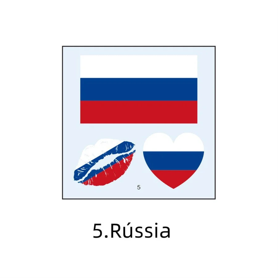 1PC Waterproof Tattoo Stickers of Football National Flag Series for Sports Matches, Shine Out in the People