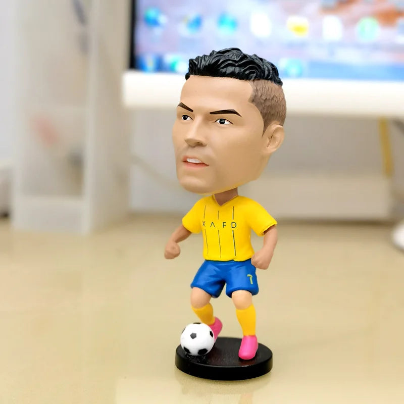 Football star doll car ornament gives boys gifts C Ronaldo star week character Neymar shaking his head doll birthday gift