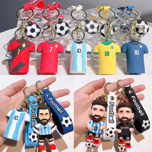 Football Jersey 2026 Keychain Cartoon Figures Soccer Birthday Party Supplies Toy Key Ring Messii Souvenir for Men Cup 2026 Ball