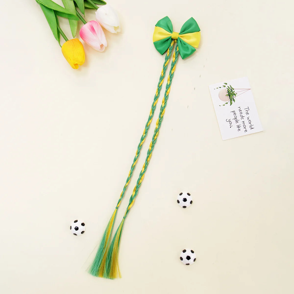 Football fans cheered for the national team players and danced wildly at the sports party, wearing hairpins and headbands.