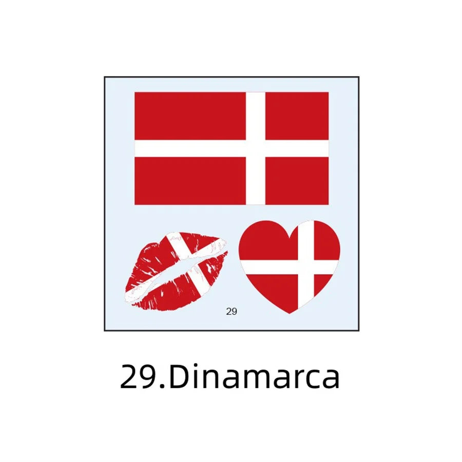 1PC Waterproof Tattoo Stickers of Football National Flag Series for Sports Matches, Shine Out in the People
