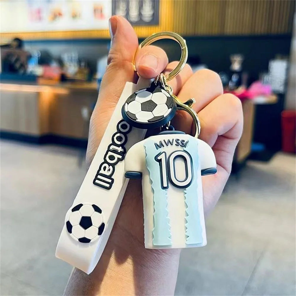 Creative Simulation Football Jersey Keychain Creative Gift Action Figure Car Keychain  Sports Peripherals
