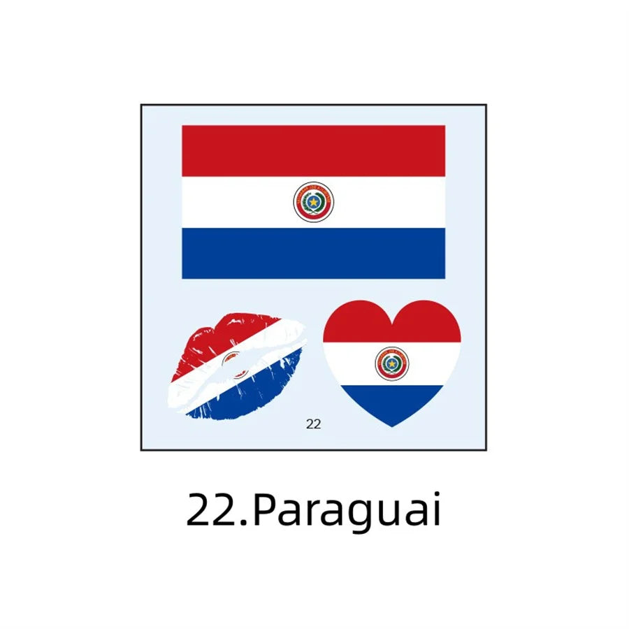 1PC Waterproof Tattoo Stickers of Football National Flag Series for Sports Matches, Shine Out in the People