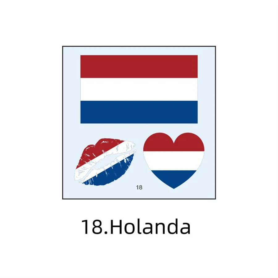 1PC Waterproof Tattoo Stickers of Football National Flag Series for Sports Matches, Shine Out in the People