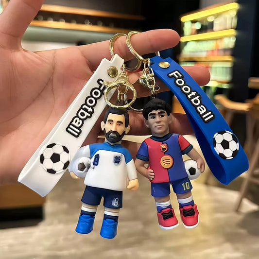 1pc 2026 Football Player Figure Keychain Soccer Cartoon Doll Car Key Ring Backbag Pendant Souvenir Gifts for Fans Friends