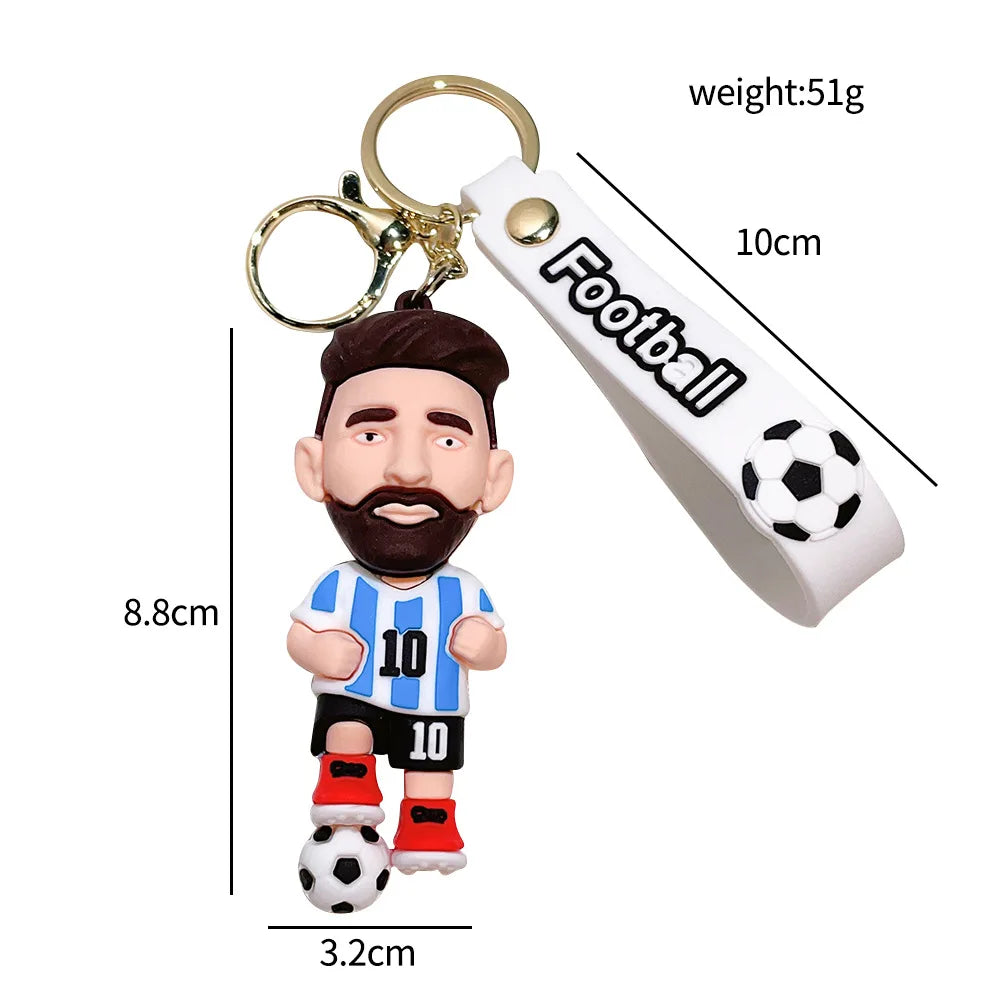 Football Jersey 2026 Keychain Cartoon Figures Soccer Birthday Party Supplies Toy Key Ring Messii Souvenir for Men Cup 2026 Ball