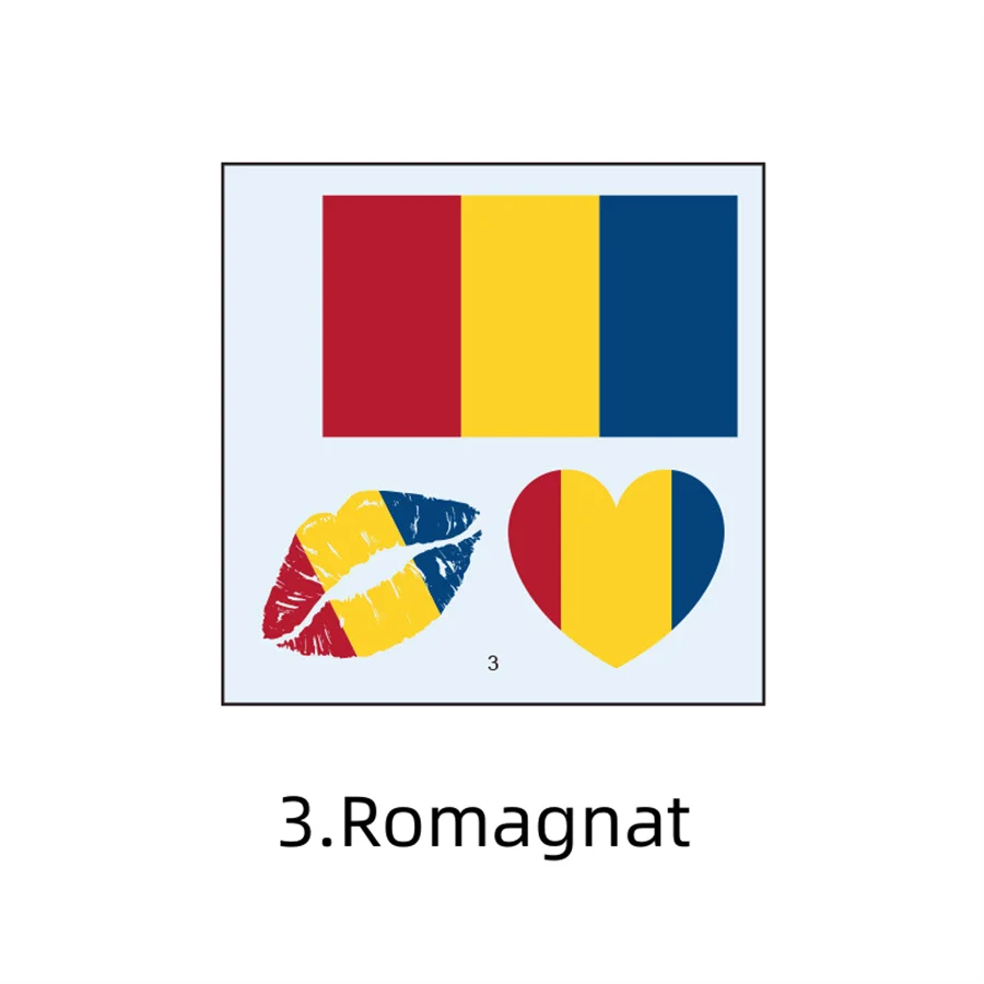 1PC Waterproof Tattoo Stickers of Football National Flag Series for Sports Matches, Shine Out in the People