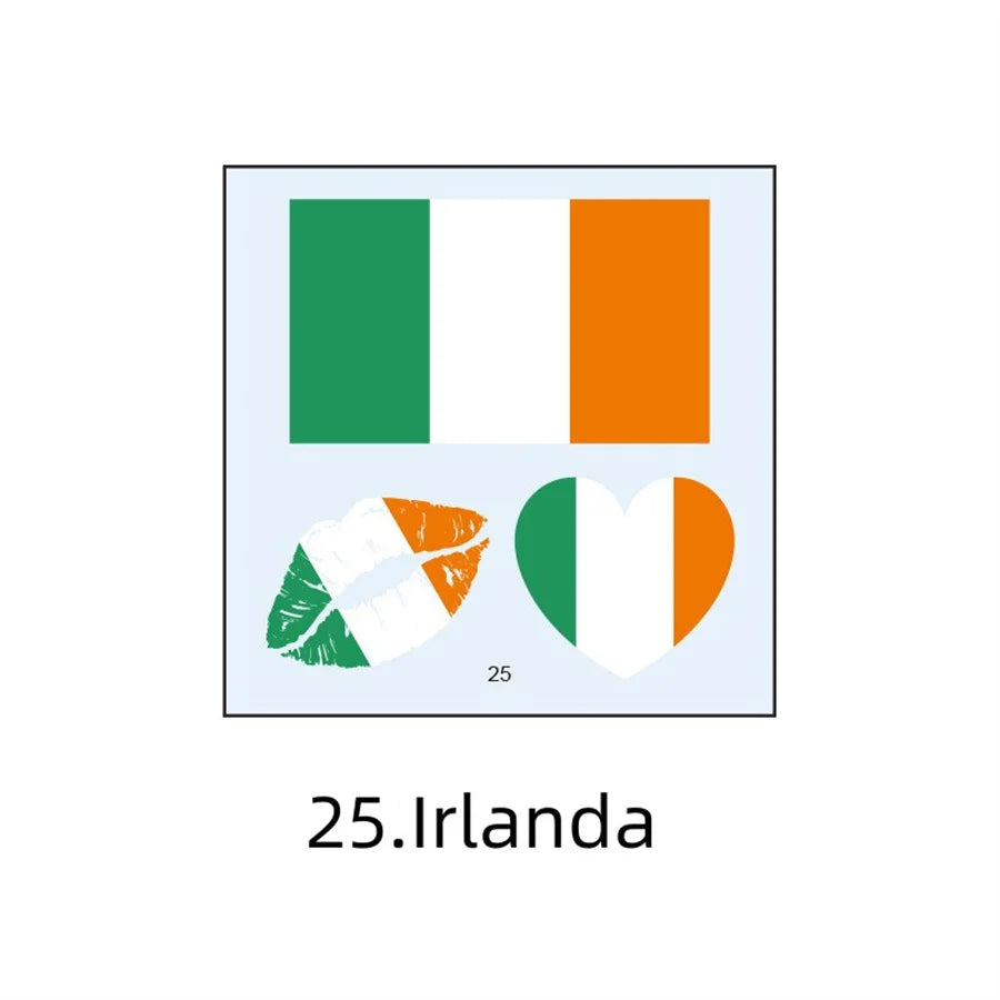 1PC Waterproof Tattoo Stickers of Football National Flag Series for Sports Matches, Shine Out in the People