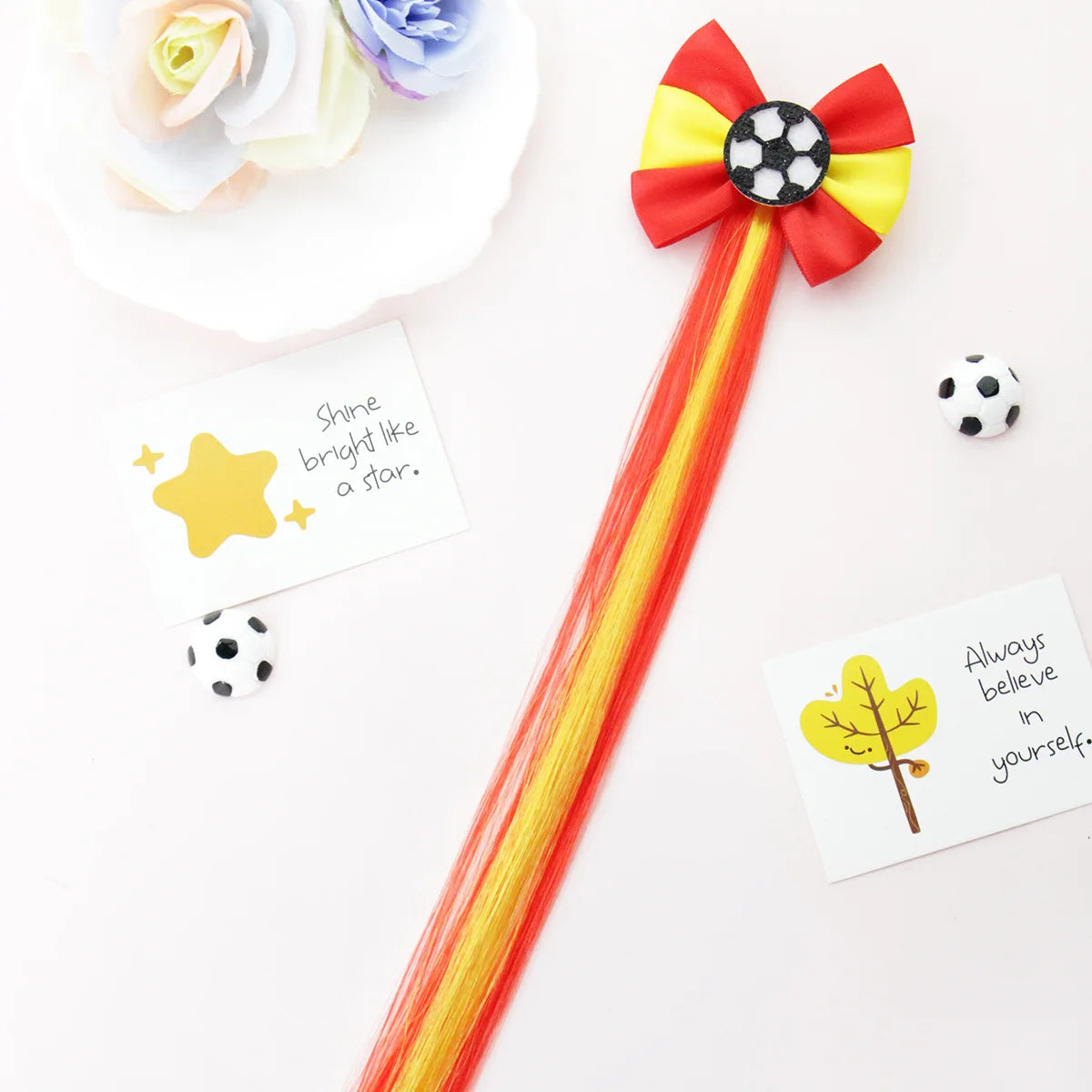 Football fans cheered for the national team players and danced wildly at the sports party, wearing hairpins and headbands.