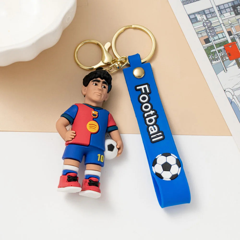 1pc 2026 Football Player Figure Keychain Soccer Cartoon Doll Car Key Ring Backbag Pendant Souvenir Gifts for Fans Friends