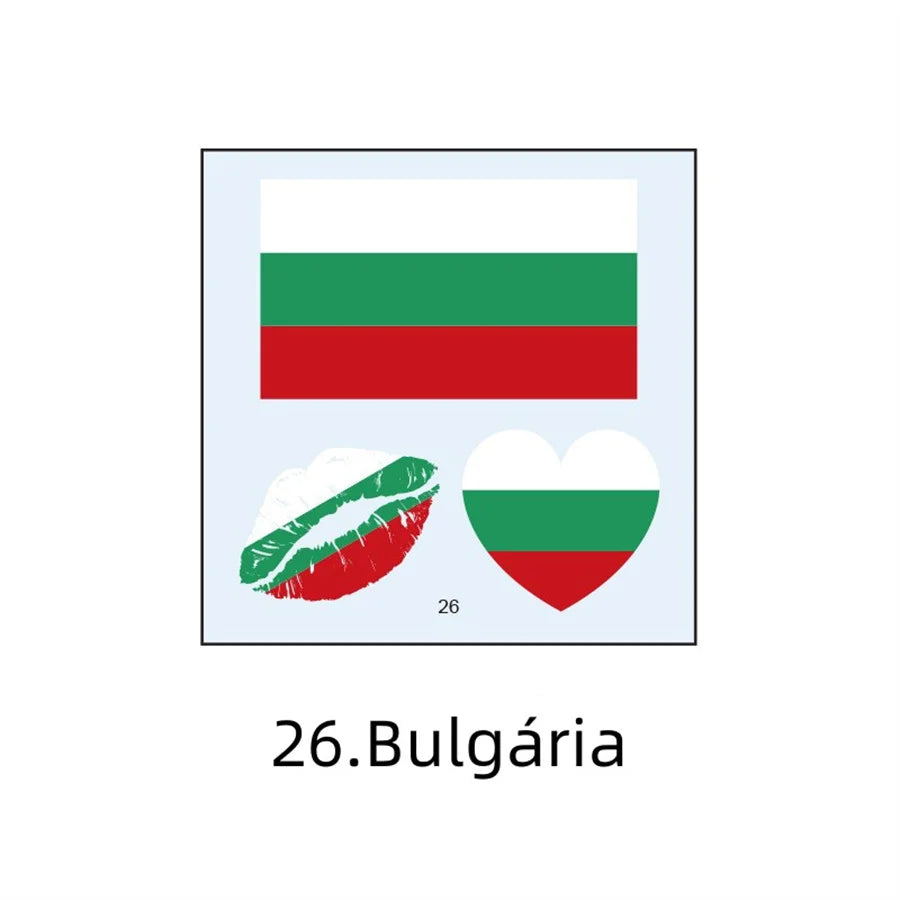 1PC Waterproof Tattoo Stickers of Football National Flag Series for Sports Matches, Shine Out in the People