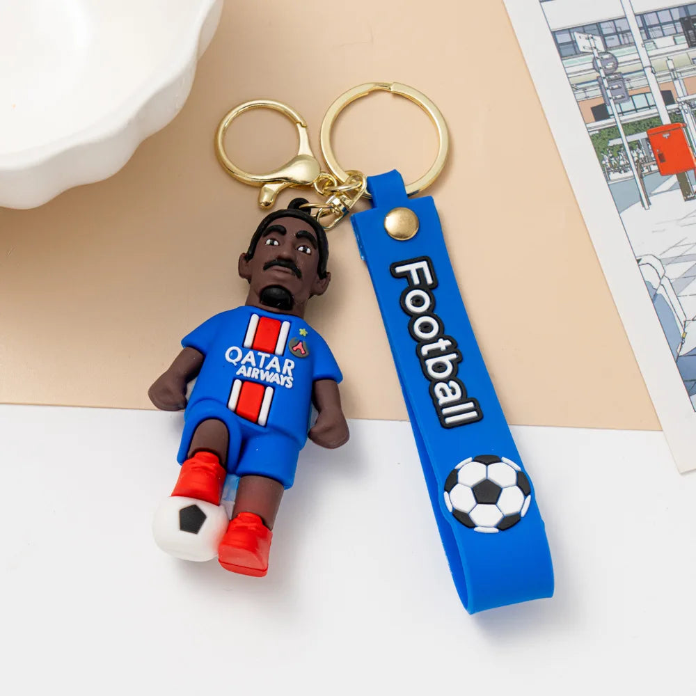 1pc 2026 Football Player Figure Keychain Soccer Cartoon Doll Car Key Ring Backbag Pendant Souvenir Gifts for Fans Friends