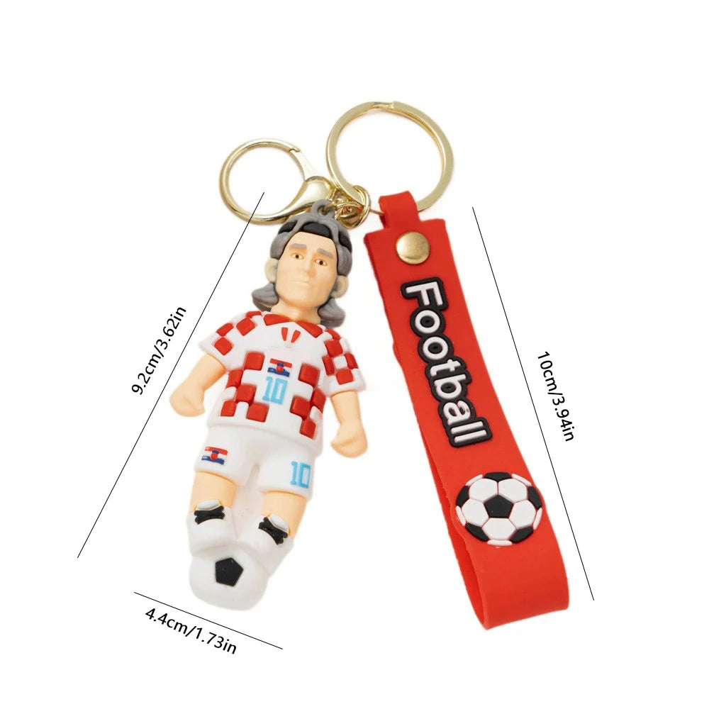 1pc 2026 Football Player Figure Keychain Soccer Cartoon Doll Car Key Ring Backbag Pendant Souvenir Gifts for Fans Friends