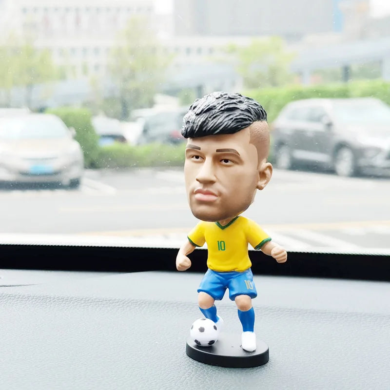 Football star doll car ornament gives boys gifts C Ronaldo star week character Neymar shaking his head doll birthday gift