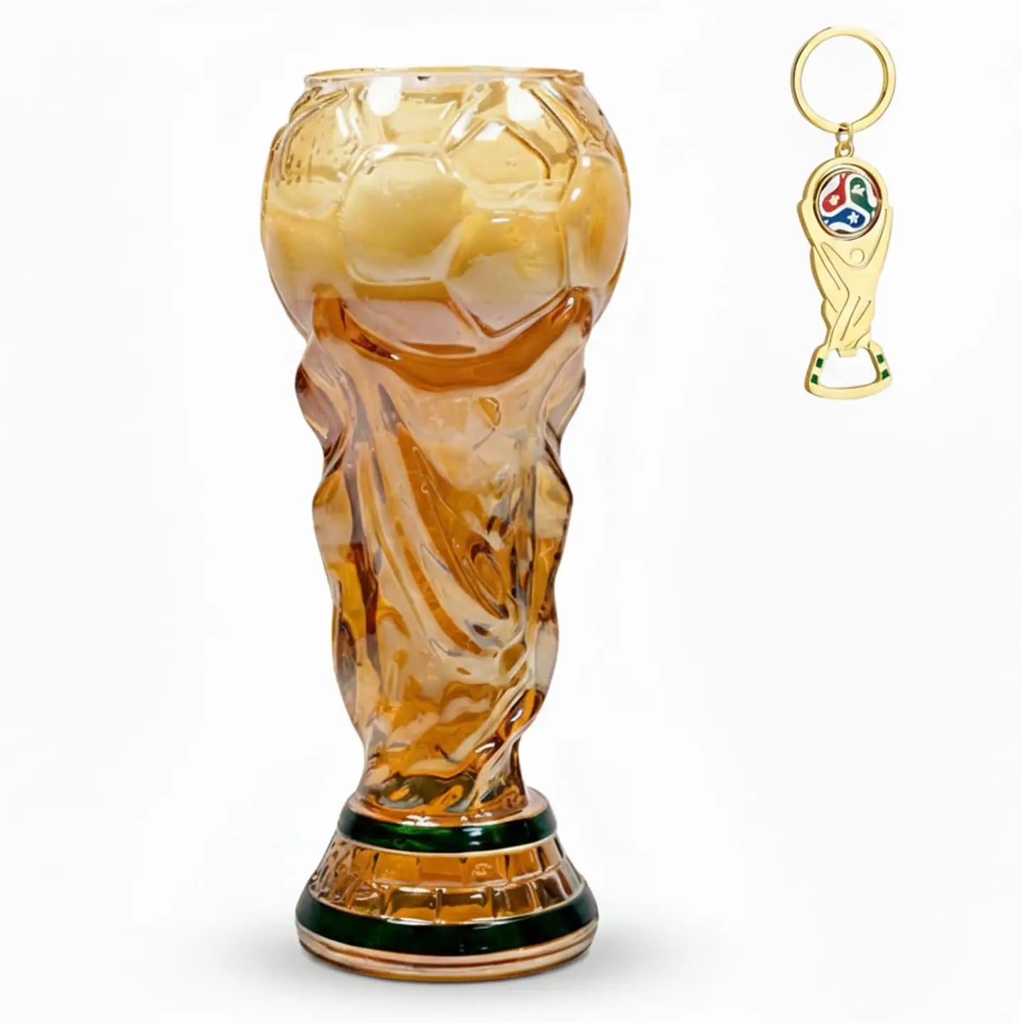 Soccer Beer Glass , 16oz Trophy Shaped Drinking Cup for Viewing Parties, Novelty Gifts for Soccer Fans Father