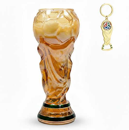 Soccer Beer Glass , 16oz Trophy Shaped Drinking Cup for Viewing Parties, Novelty Gifts for Soccer Fans Father