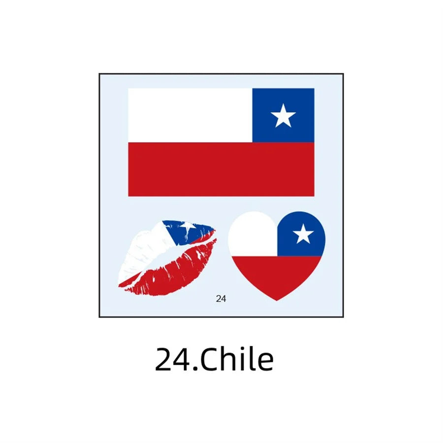 1PC Waterproof Tattoo Stickers of Football National Flag Series for Sports Matches, Shine Out in the People