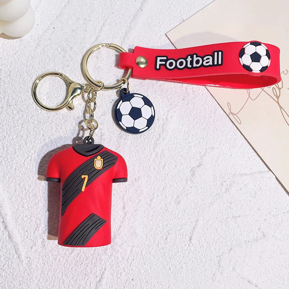 Football Jersey 2026 Keychain Cartoon Figures Soccer Birthday Party Supplies Toy Key Ring Messii Souvenir for Men Cup 2026 Ball